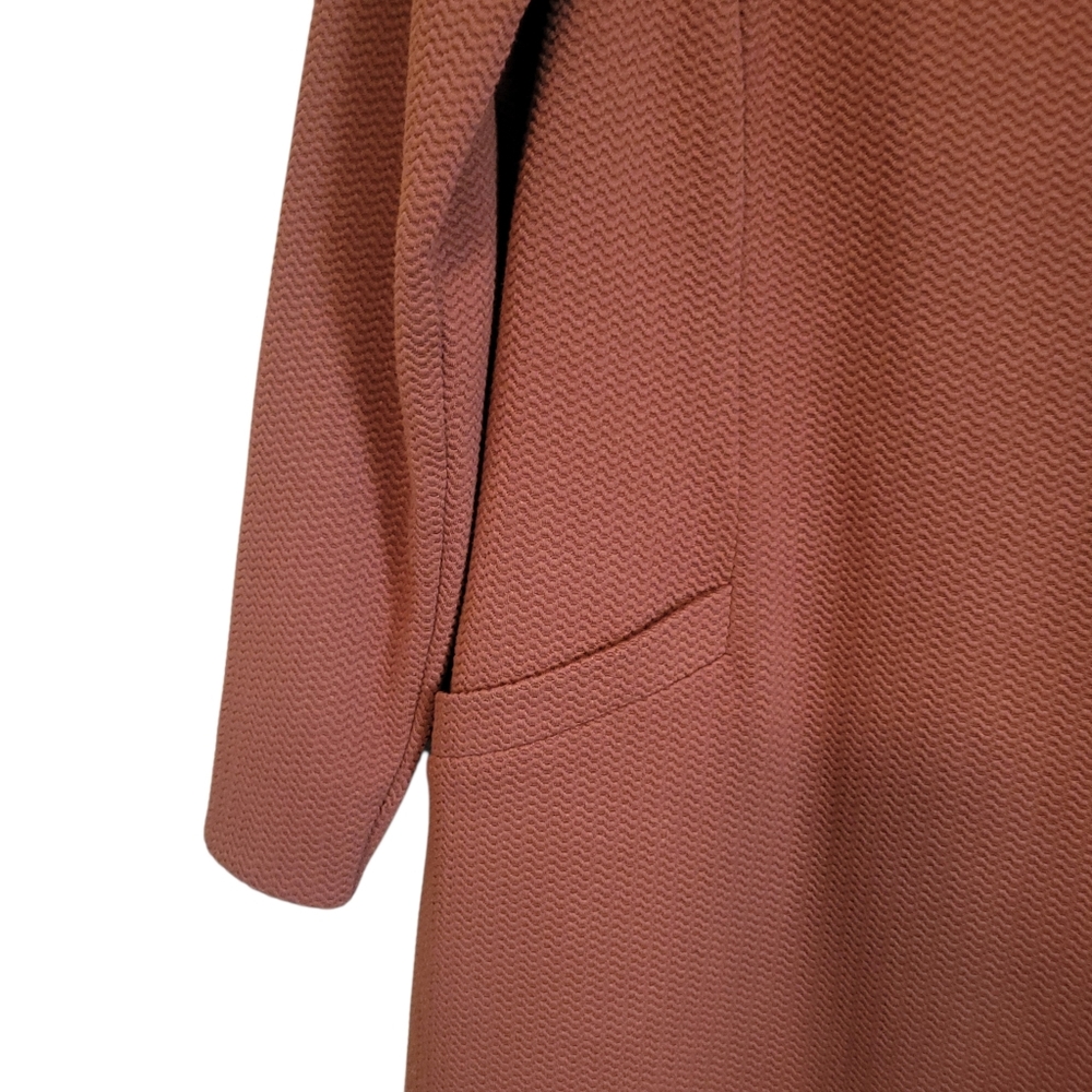 Boden Ingrid Jacquard Knit Shift Dress 8P Rust Long Sleeve Pocket Petite - Picture 5 of 11